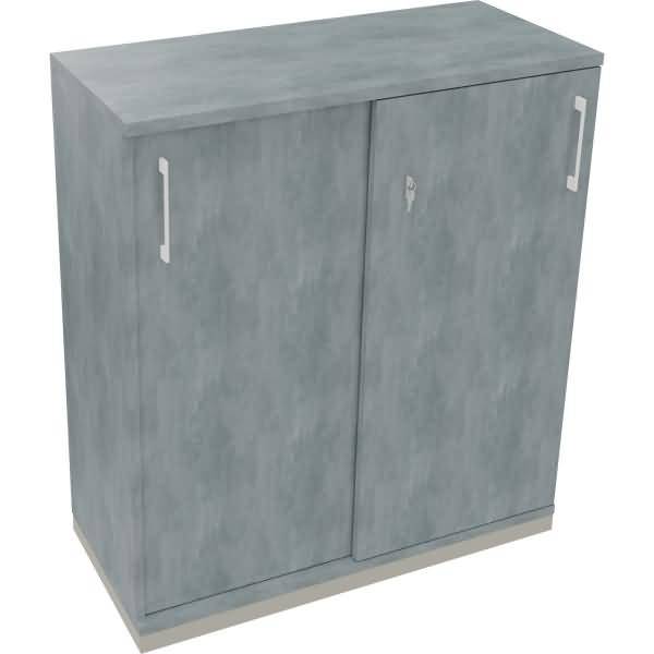 Schiebetürenschrank 3OH B1000xT442xH1133mm silber/Beton hell