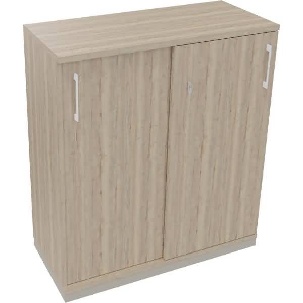 Schiebetürenschrank 3OH B1000xT442xH1133mm silber/Eiche Natur
