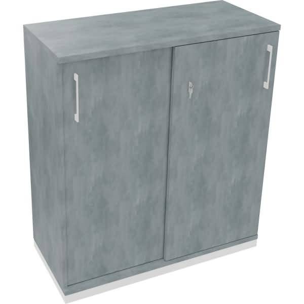 Schiebetürenschrank 3OH B1000xT442xH1133mm weiß/Beton hell