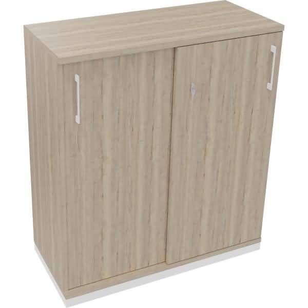 Schiebetürenschrank 3OH B1000xT442xH1133mm weiß/Eiche Natur