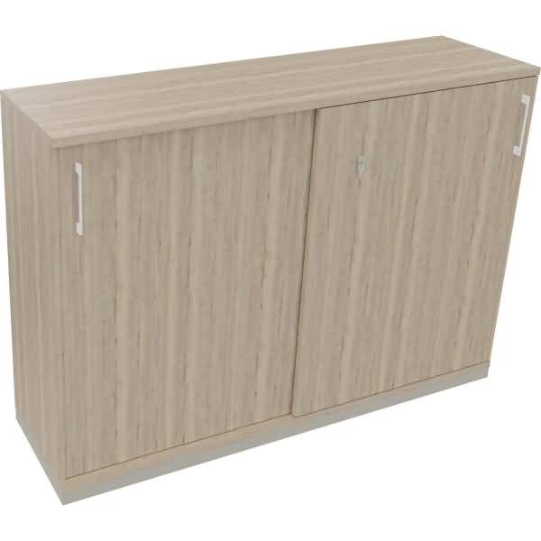 Schiebetürenschrank 3OH B1600xT442xH1133mm silber/Eiche Natur