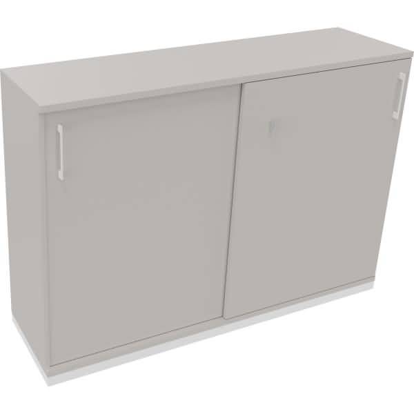 Schiebetürenschrank 3OH B1600xT442xH1133mm weiß/Lichtgrau