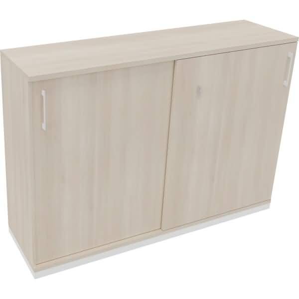 Schiebetürenschrank 3OH B1600xT442xH1133mm weiß/Akazie hell