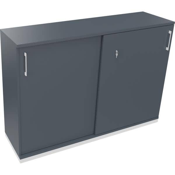 Schiebetürenschrank 3OH B1600xT442xH1133mm weiß/Lavagrau
