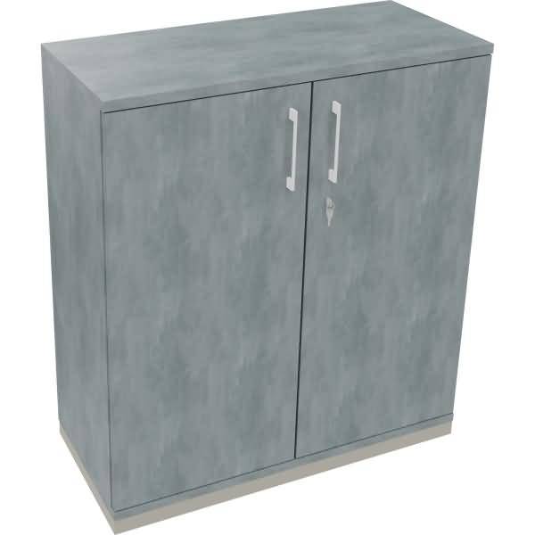 Flügeltürenschrank 3OH B1000xT442xH1133 silber/Beton