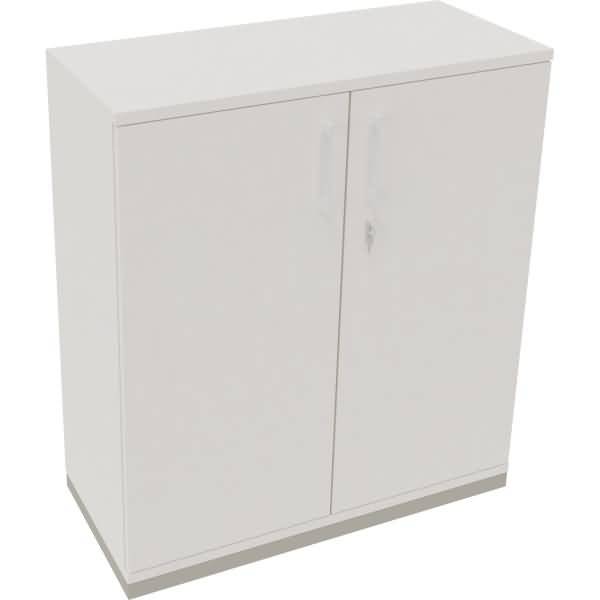 Flügeltürenschrank 3OH B1000xT442xH1133 silber/weiß