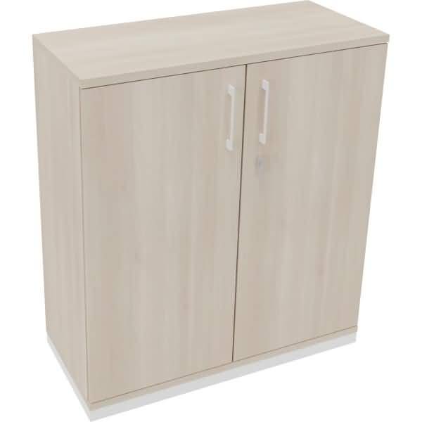 Flügeltürenschrank 3OH B1000xT442xH1133 weiß/Akazie