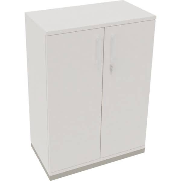 Flügeltürenschrank 3OH B800xT442xH1133 silber/weiß