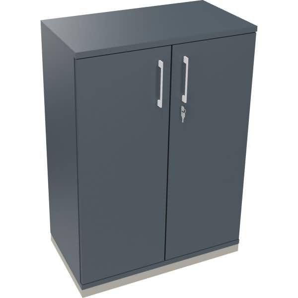 Flügeltürenschrank 3OH B800xT442xH1133 silber/Lavagrau