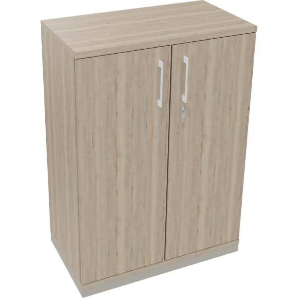 Flügeltürenschrank 3OH B800xT442xH1133 silber/Eiche Natur