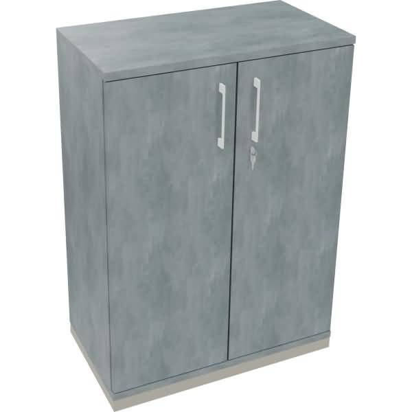 Flügeltürenschrank 3OH B800xT442xH1133 silber/Beton