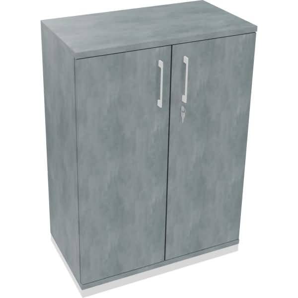 Flügeltürenschrank 3OH B800xT442xH1133 weiß/Beton