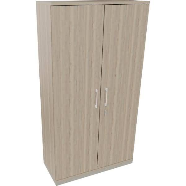 Flügeltürenschrank 5OH B1000xT442xH1869 silber/Eiche Natur