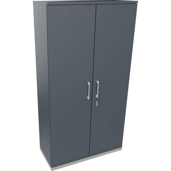Flügeltürenschrank 5OH B1000xT442xH1869 silber/Lavagrau