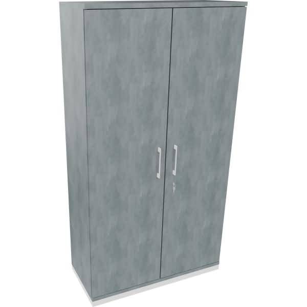 Flügeltürenschrank 5OH B1000xT442xH1869 weiß/Beton