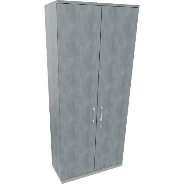 Flügeltürenschrank 6OH B1000xT442xH2221 silber/Beton