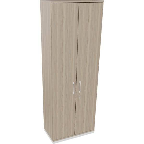 Flügeltürenschrank 6OH B800xT442xH2221 weiß/Eiche Natur