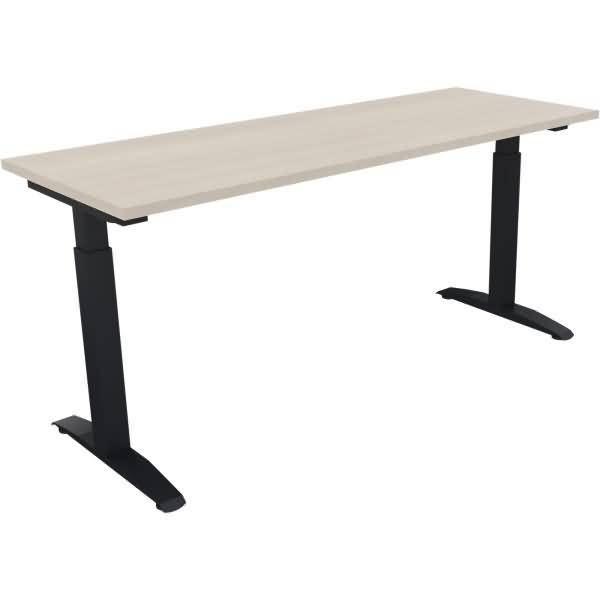 Schreibtisch Kufe Quadrat B1600xT600xH650-850 anthrazit/Akazie hell