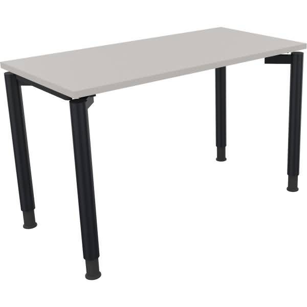 Schreibtisch Vierfuß Rundrohr B1200xT600xH680-820 anthrazit/Lichtgrau