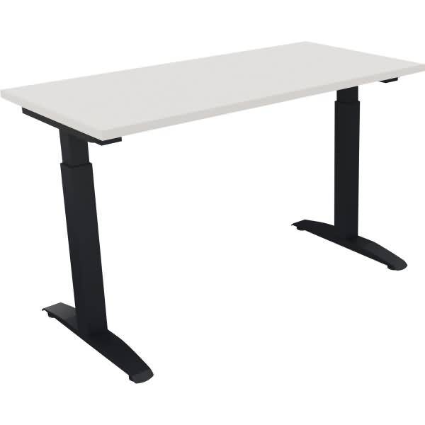 Schreibtisch Kufe Quadrat B1200xT600xH650-850 anthrazit/Weiß