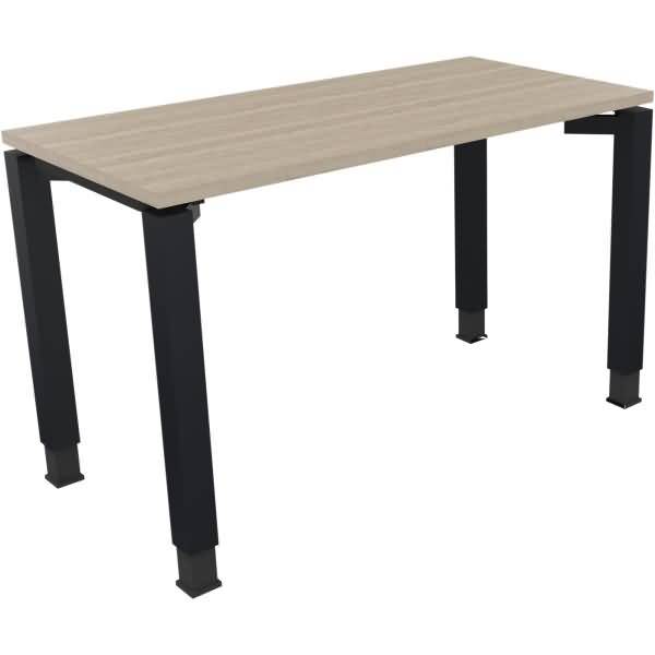 Schreibtisch Vierfuß Quadratrohr B1200xT600xH680-820 anthrazit/Eiche Natur