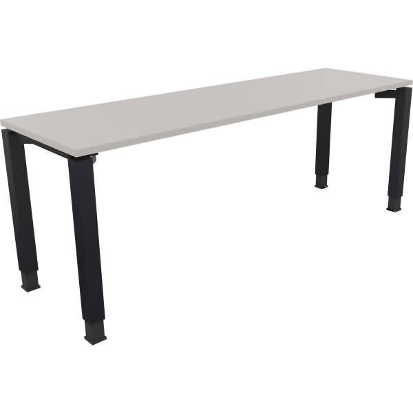 Schreibtisch Vierfuß Quadratrohr B2000xT600xH680-820 anthrazit/Lichtgrau