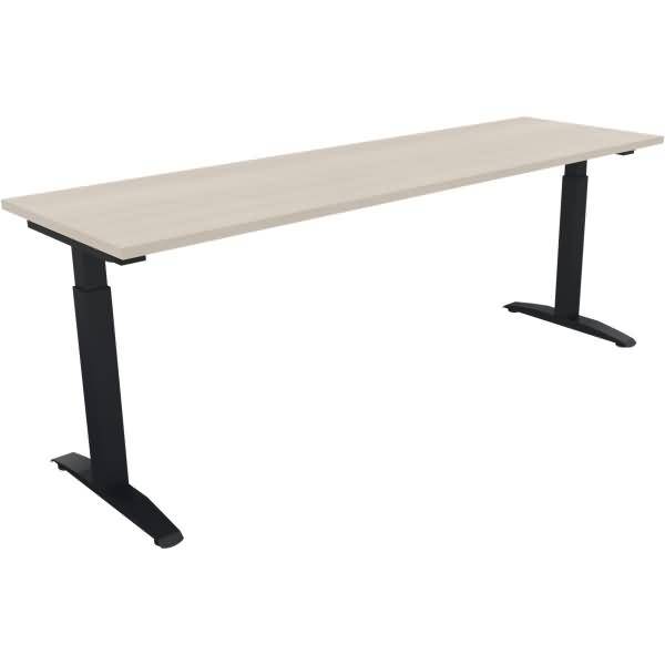 Schreibtisch Kufe Quadrat B2000xT600xH650-850 anthrazit/Akazie hell