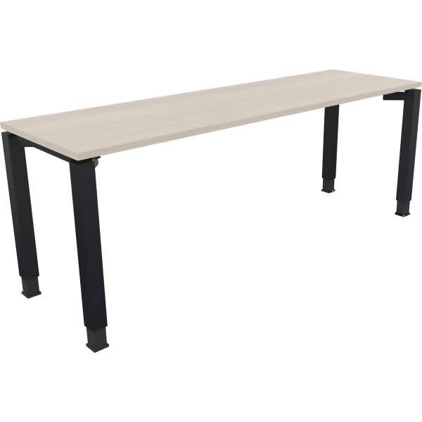 Schreibtisch Vierfuß Quadratrohr B2000xT600xH680-820 anthrazit/Akazie hell
