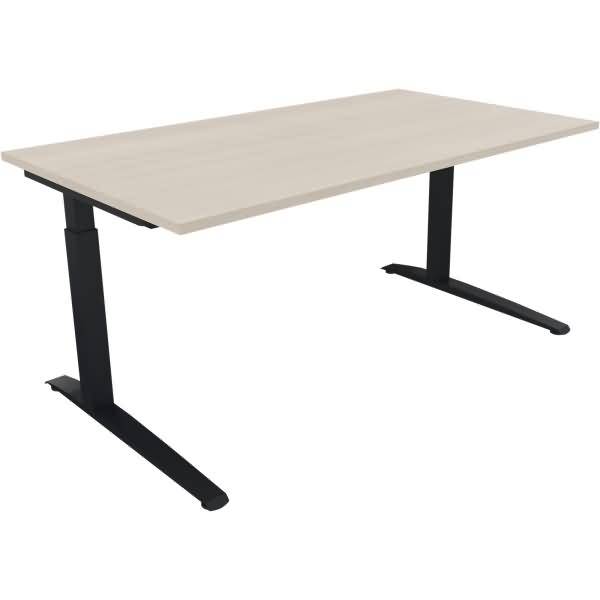 Schreibtisch Kufe Quadrat B1600xT700xH650-850 anthrazit/Akazie hell