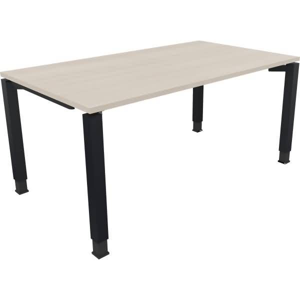 Schreibtisch Vierfuß Quadratrohr B1600xT900xH680-820 anthrazit/Akazie hell