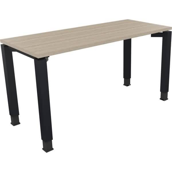 Schreibtisch Vierfuß Quadratrohr B1400xT600xH680-820 anthrazit/Eiche Natur