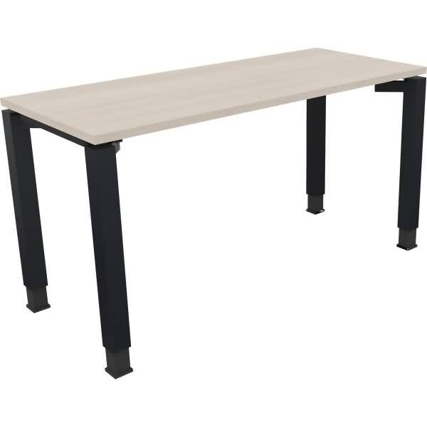 Schreibtisch Vierfuß Quadratrohr B1400xT600xH680-820 anthrazit/Akazie hell