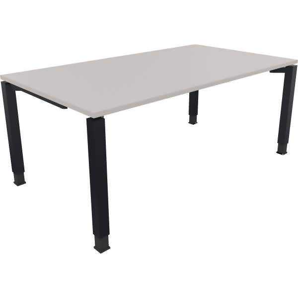 Schreibtisch Vierfuß Quadratrohr B1800xT1000xH680-820 anthrazit/Lichtgrau