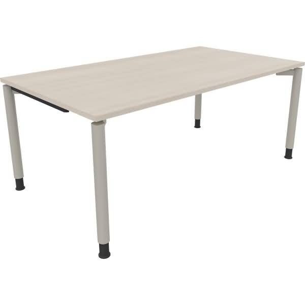 Schreibtisch Vierfuß Rundrohr B1800xT1000xH680-820 silber/Akazie hell