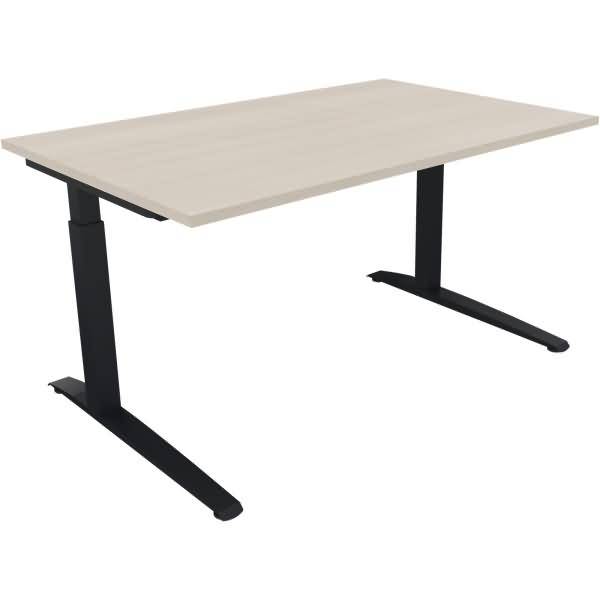 Schreibtisch Kufe Quadrat B1800xT700xH650-850 anthrazit/Akazie hell