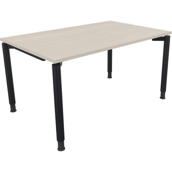 Schreibtisch Vierfuß Rundrohr B1400xT900xH680-820 anthrazit/Akazie hell