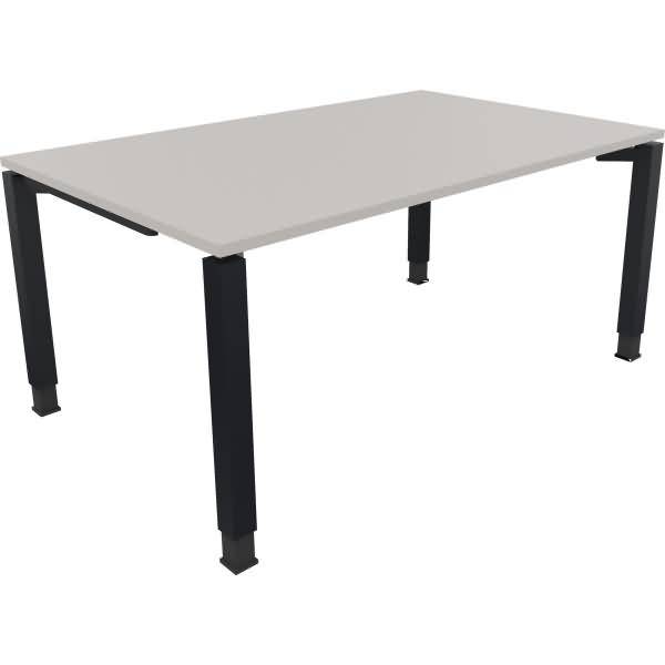 Schreibtisch Vierfuß Quadratrohr B1600xT1000xH680-820 anthrazit/Lichtgrau