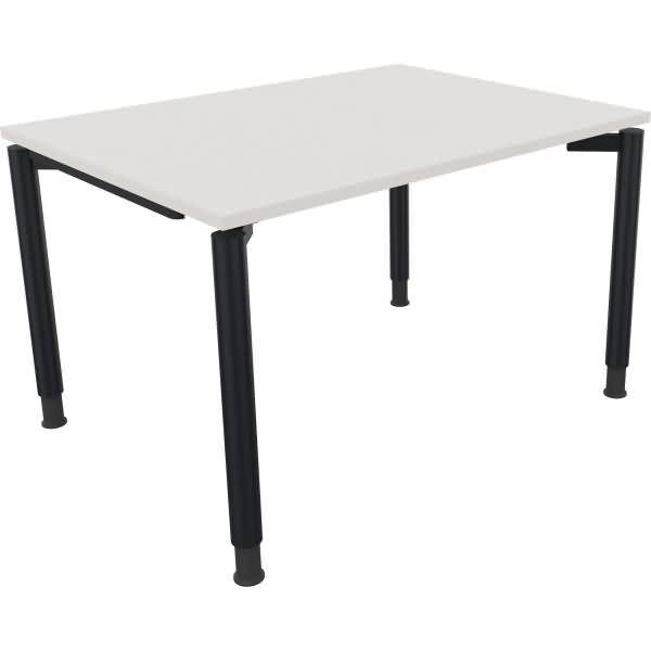 Schreibtisch Vierfuß Rundrohr B1200xT900xH680-820 anthrazit/Weiß