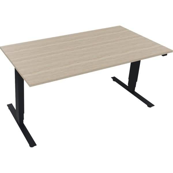 Sitz-/Stehtisch T-Kufe klappbar B1600xT800xH625-1285 anthrazit/Eiche Nat