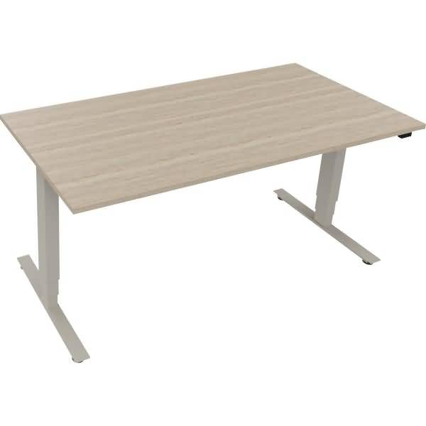 Sitz-/Stehtisch T-Kufe klappbar B1600xT800xH625-1285 silber/Eiche Nat
