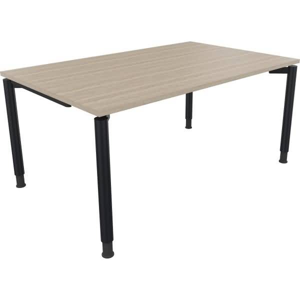 Schreibtisch Vierfuß Rundrohr B1600xT1000xH680-820 anthrazit/Eiche Natur