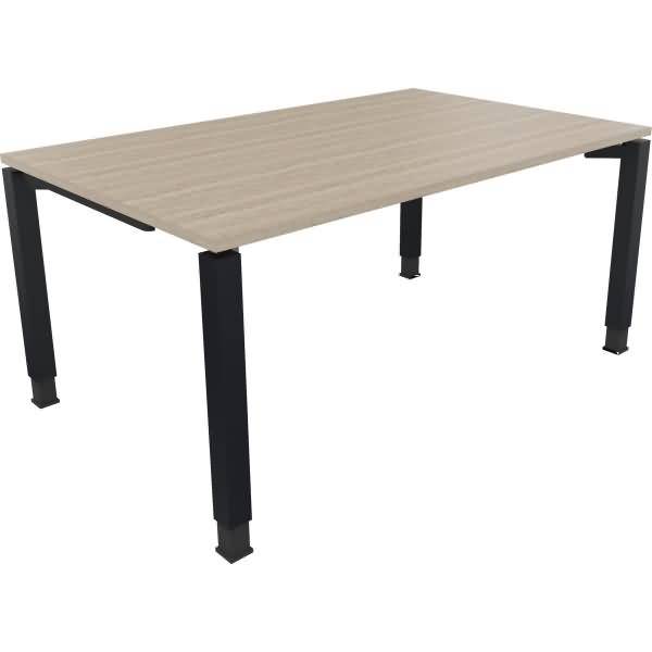 Schreibtisch Vierfuß Quadratrohr B1600xT1000xH680-820 anthrazit/Eiche Natur