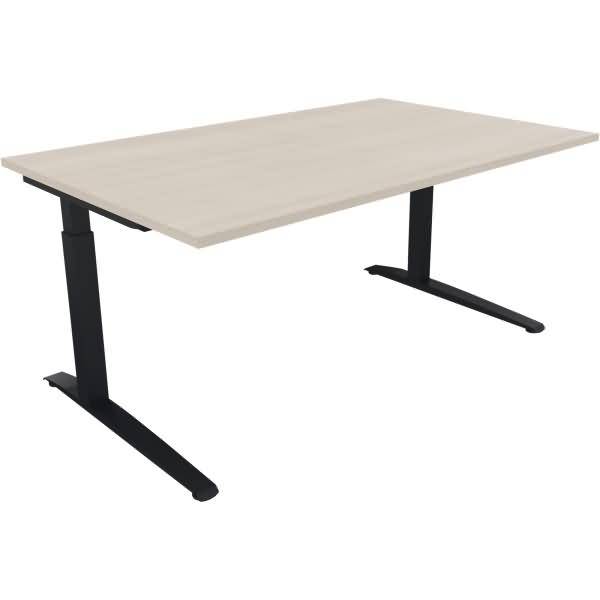 Schreibtisch Kufe Quadrat B1600xT1000xH650-850 anthrazit/Akazie hell