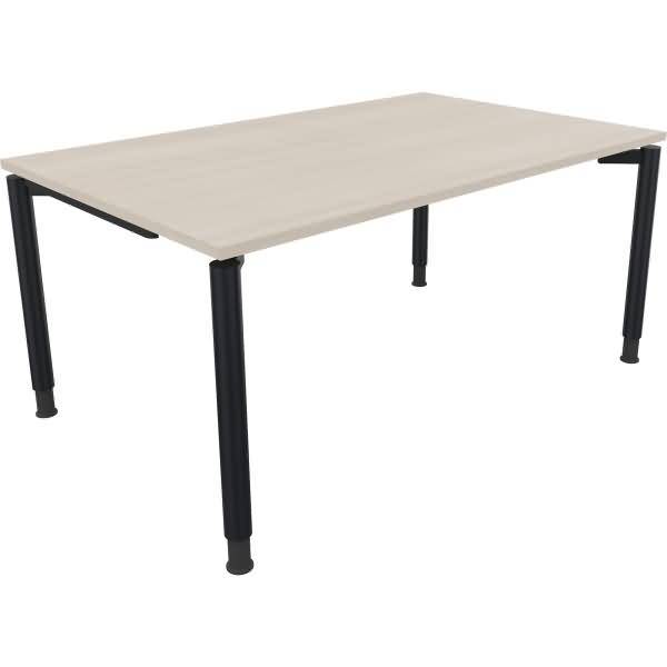 Schreibtisch Vierfuß Rundrohr B1600xT1000xH680-820 anthrazit/Akazie hell