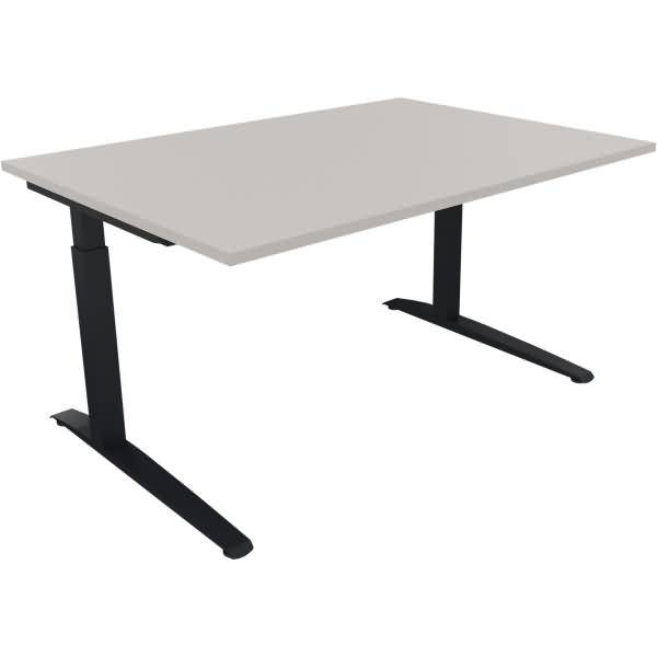 Schreibtisch Kufe Quadrat B1400xT1000xH650-850 anthrazit/Lichtgrau