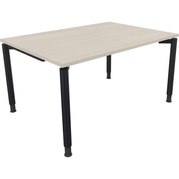 Schreibtisch Vierfuß Rundrohr B1400xT1000xH680-820 anthrazit/Akazie hell