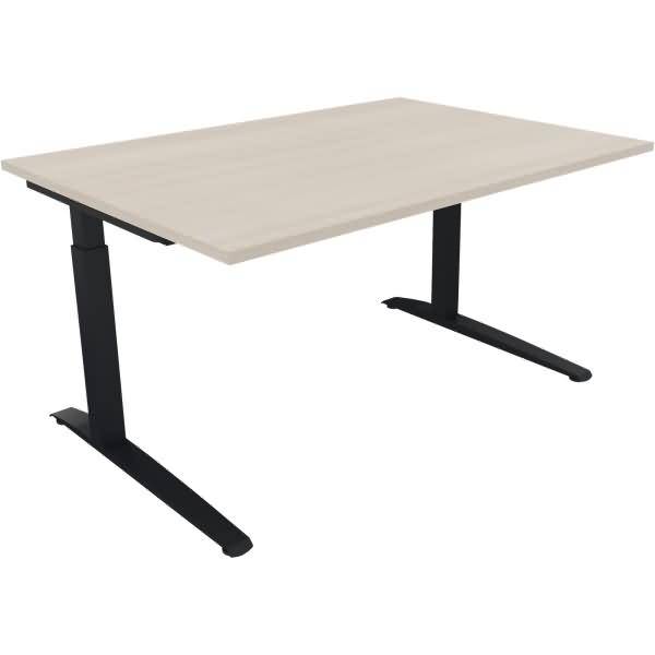 Schreibtisch Kufe Quadrat B1400xT1000xH650-850 anthrazit/Akazie hell