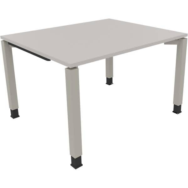 Schreibtisch Vierfuß Quadratrohr B1200xT1000xH680-820 silber/Lichtgrau