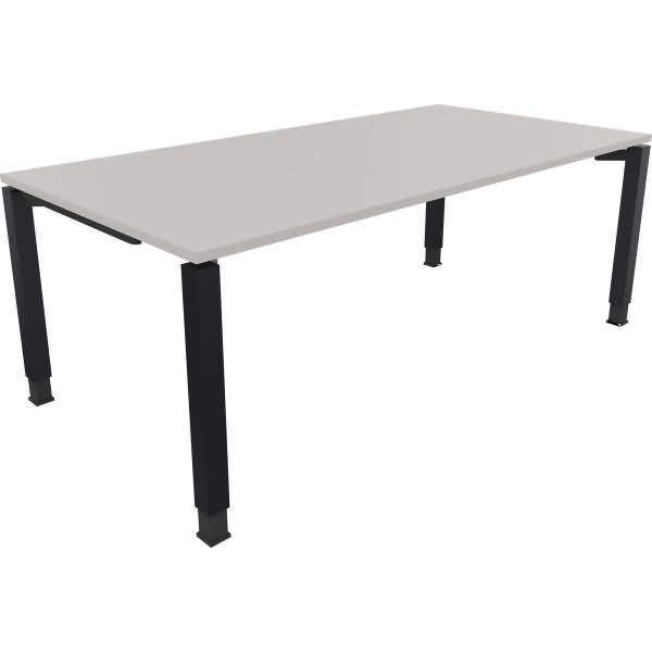 Schreibtisch Vierfuß Quadratrohr B2000xT1000xH680-820 anthrazit/Lichtgrau