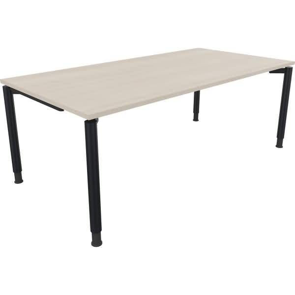Schreibtisch Vierfuß Rundrohr B2000xT1000xH680-820 anthrazit/Akazie hell